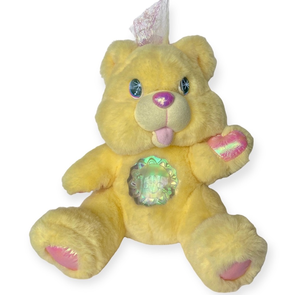 Works Vintage Twinkle Bear Sunny Yellow Pink Stuffed Toy Lights Up 1995 Fantasy